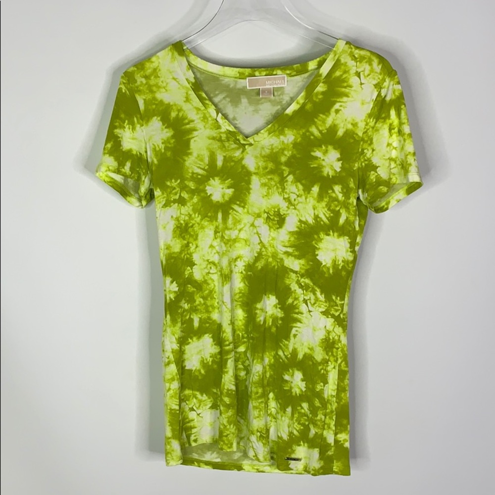 MICHAEL Michael Kors Lime Tie-Dye V-Neck T-Shirt